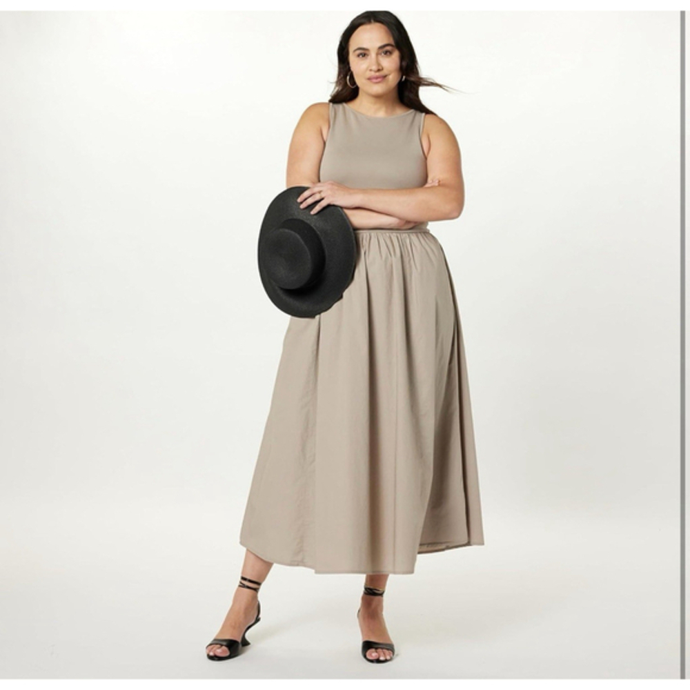 The Drop Womens Dia Mixed Fabric Midi Tank Dress XXL